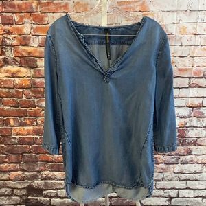 Renee C. denim blouse